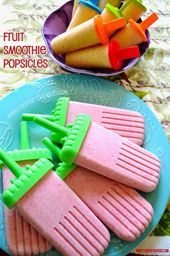 Fruit Smoothie Popsicles | FoodForYourGood.com #fruit_smoothie_popsicles