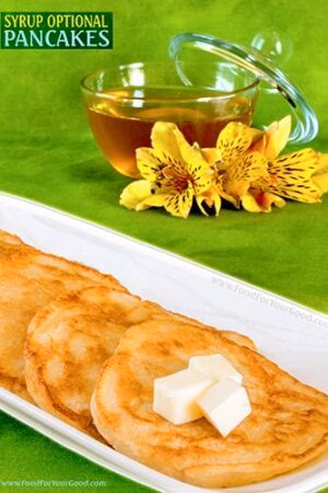 Syrup Optional Pancakes | FoodForYourGood.com #pancakes