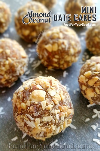 Mini Almond Coconut Date Cakes | FoodForYourGood.com #mini_date_cakes