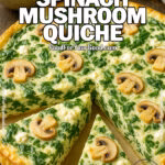Crustless Spinach Mushroom Quiche – A delicious and healthy spinach and mushroom quiche with no crust, baked to perfection. Perfect for breakfast, brunch, or a light dinner. Find the full recipe on FoodForYourGood.com