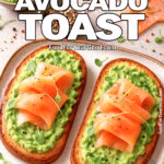 Smoked Salmon Avocado Toast with fresh microgreens and chives on crispy sourdough, a delicious and healthy brunch recipe from FoodForYourGood.com
