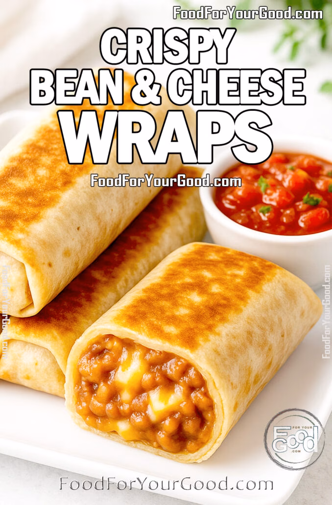 Crispy bean and cheese burritos on white plate with salsa in daylight